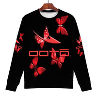 Thumbnail for OOTO - DASH AND BUTTERFLIES - D84 Women's  Print Sweater - 1 COLOR -