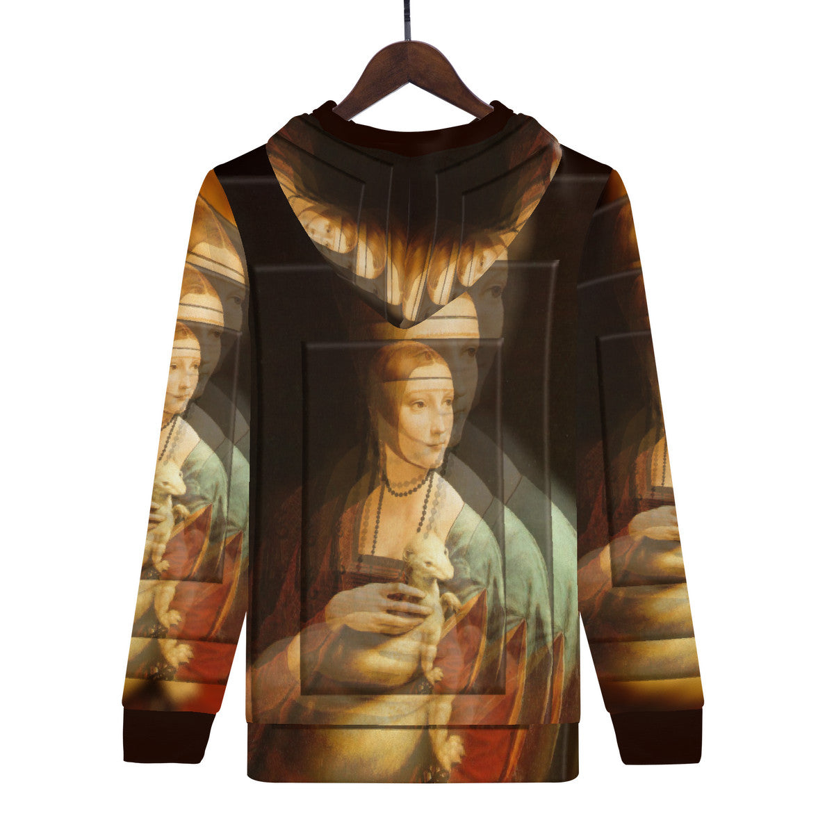 OOTO - LEONARDO DAVINCI Lady with an Ermine / CIRCA 1490 - D55 Men's All Over Print Hoodie - 1 COLOR -