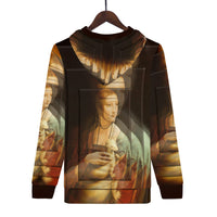 Thumbnail for OOTO - LEONARDO DAVINCI Lady with an Ermine / CIRCA 1490 - D55 Men's All Over Print Hoodie - 1 COLOR -