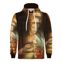 Thumbnail for OOTO - LEONARDO DAVINCI Lady with an Ermine / CIRCA 1490 - D55 Men's All Over Print Hoodie - 1 COLOR -