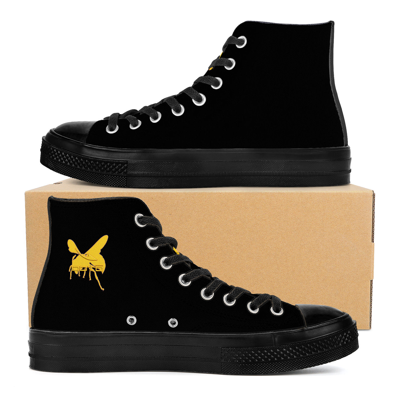 OOTO - DASH AND HORNET - SF_D71 High Top Canvas Shoes - Black soles - 1 COLOR -