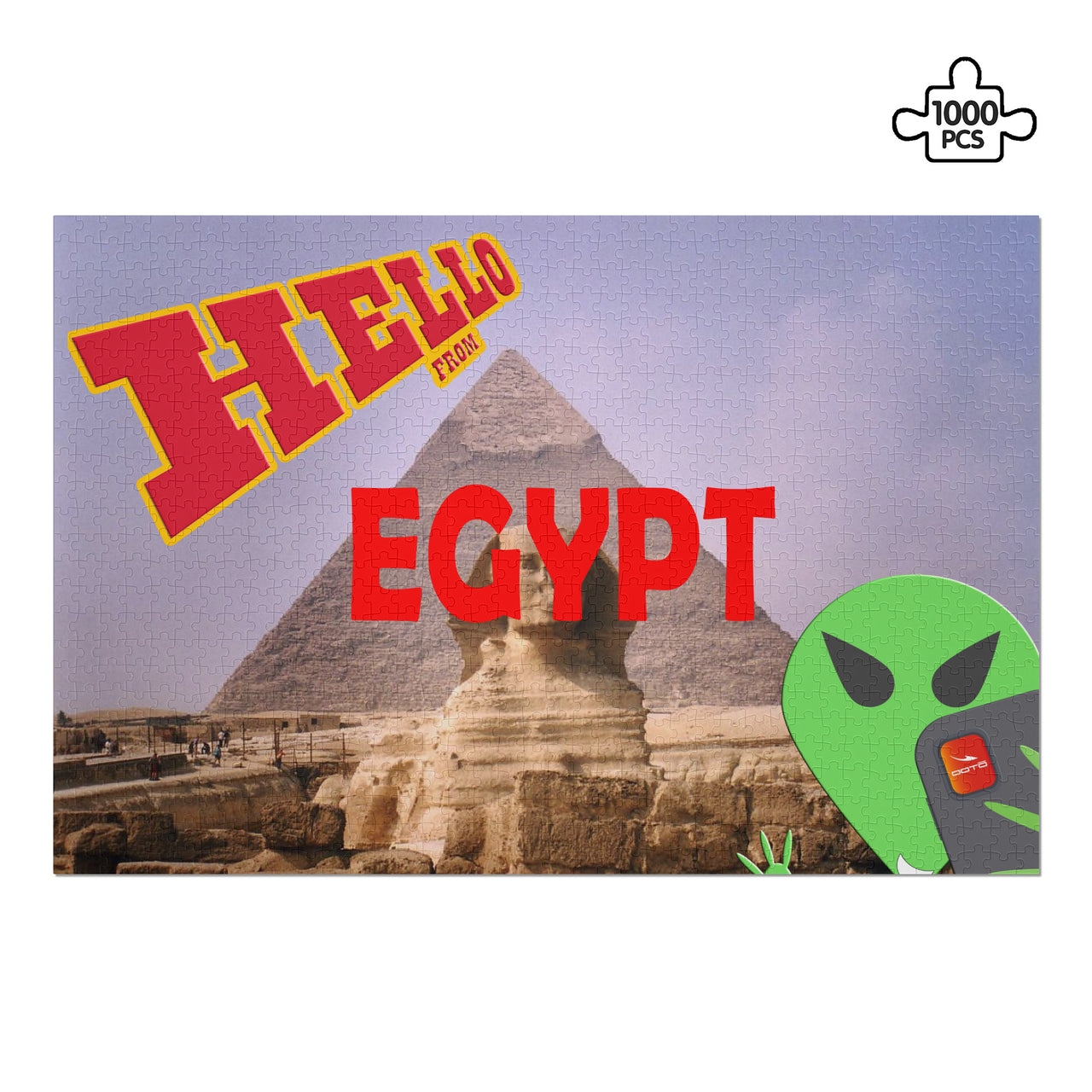 OOTO - AL POSTCARD SELFIE - HELLO FROM EGYPT - PUZZLE_H2 Chipboard Jigsaw Puzzle (1000-Piece)