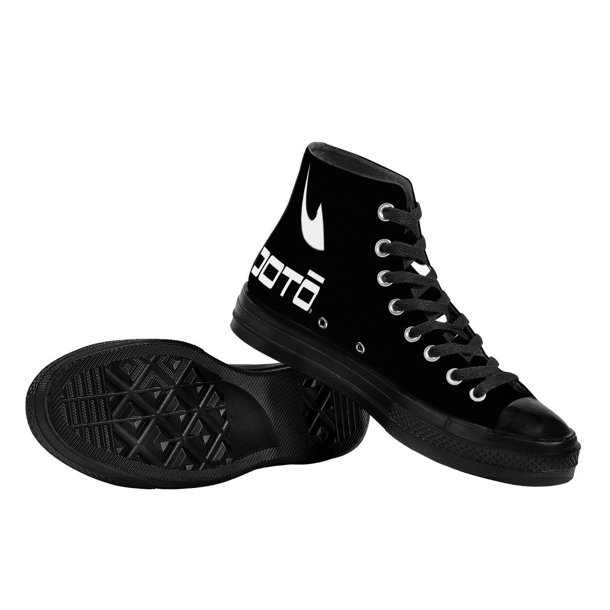 OOTO - DASH EN STRETCH ON BLACK - SF_D71 High Top Canvas Shoes - Black sole - Mens & Women - 1 COLOR -