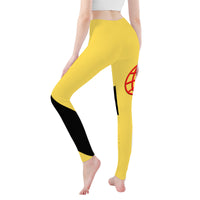 Thumbnail for GLYPHIC BIG STEPPIN INTERNATIONAL - D48 All-Over Print Yoga Leggings - 1 COLOR -