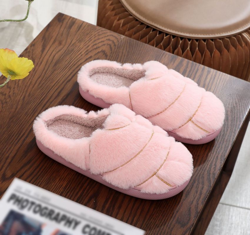 Rabbit fur slippers for men and women, winter warm indoor slippers - EU SIZES - K - 2 COLORS -