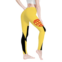 Thumbnail for GLYPHIC BIG STEPPIN INTERNATIONAL - D48 All-Over Print Yoga Leggings - 1 COLOR -