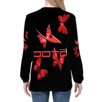 Thumbnail for OOTO - DASH AND BUTTERFLIES - D84 Women's  Print Sweater - 1 COLOR -