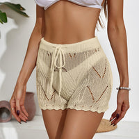 Thumbnail for New crocheted hollow beach pants drawstring shorts - K - 3 COLORS -