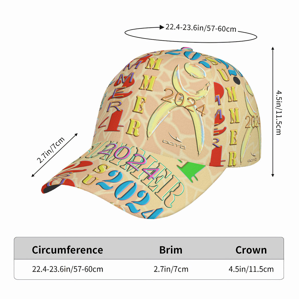 OOTO - MO JUNE, JULY -  HC_T9 Curved Brim Baseball Cap (AOP) - 1 COLOR -