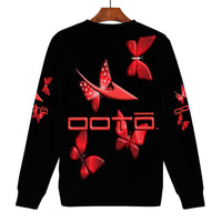 Thumbnail for OOTO - DASH AND BUTTERFLIES - D84 Women's  Print Sweater - 1 COLOR -