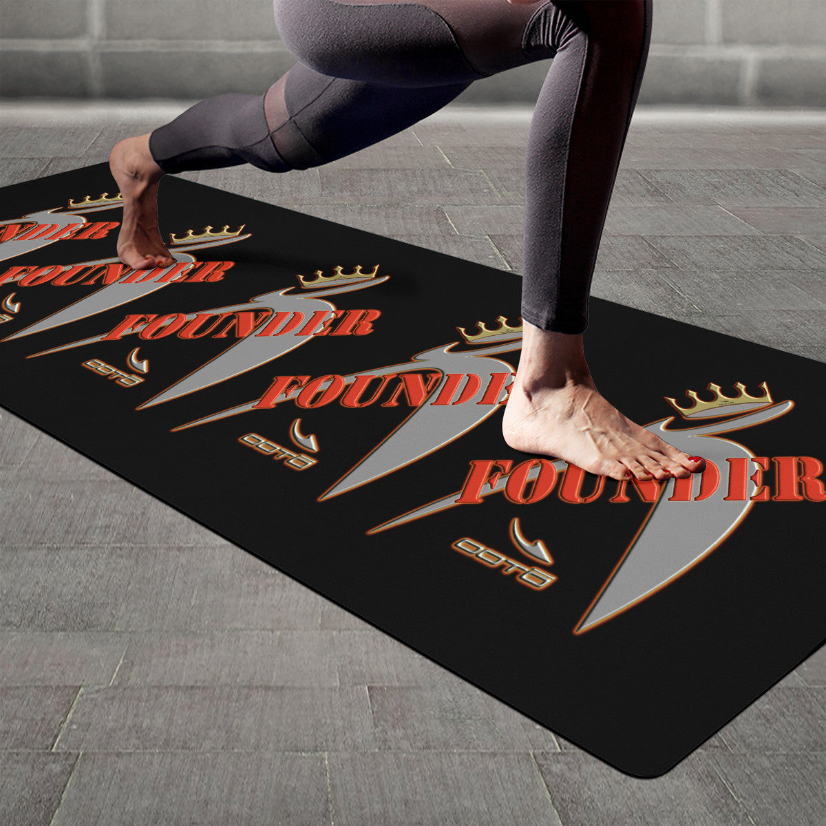 ITEM 27.) FOUNDER - CROWNED BIG STEPPIN GLYPHICS - SF_F50 Yoga Mat - 1 COLOR -