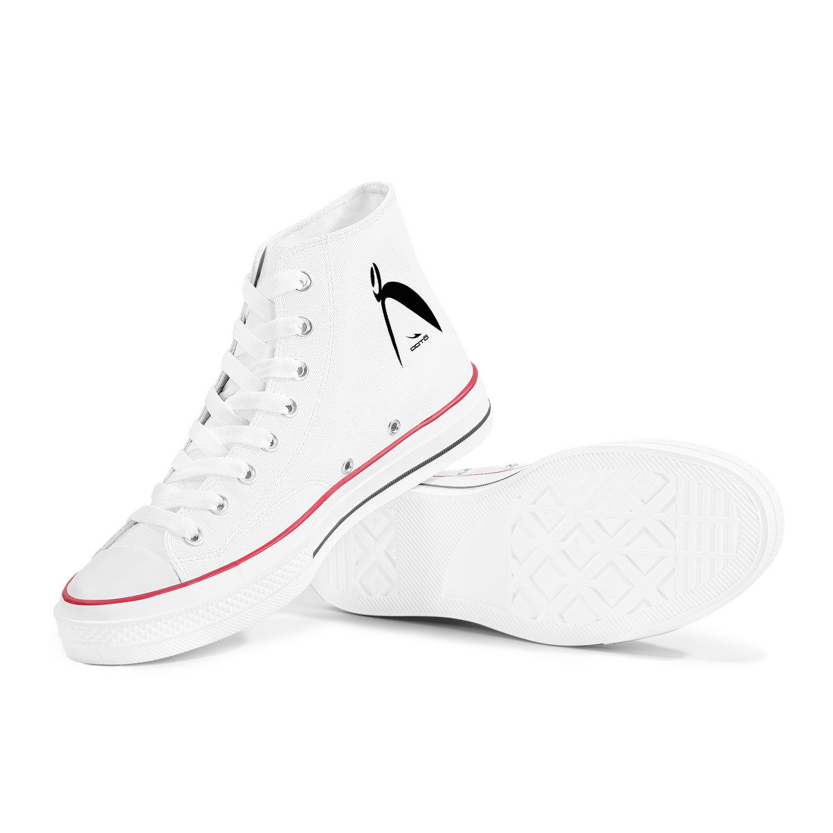 BIG STEPPIN GLYPHIC EN BLACK - D70 High Top Canvas Shoes - White soles - 1 COLOR -