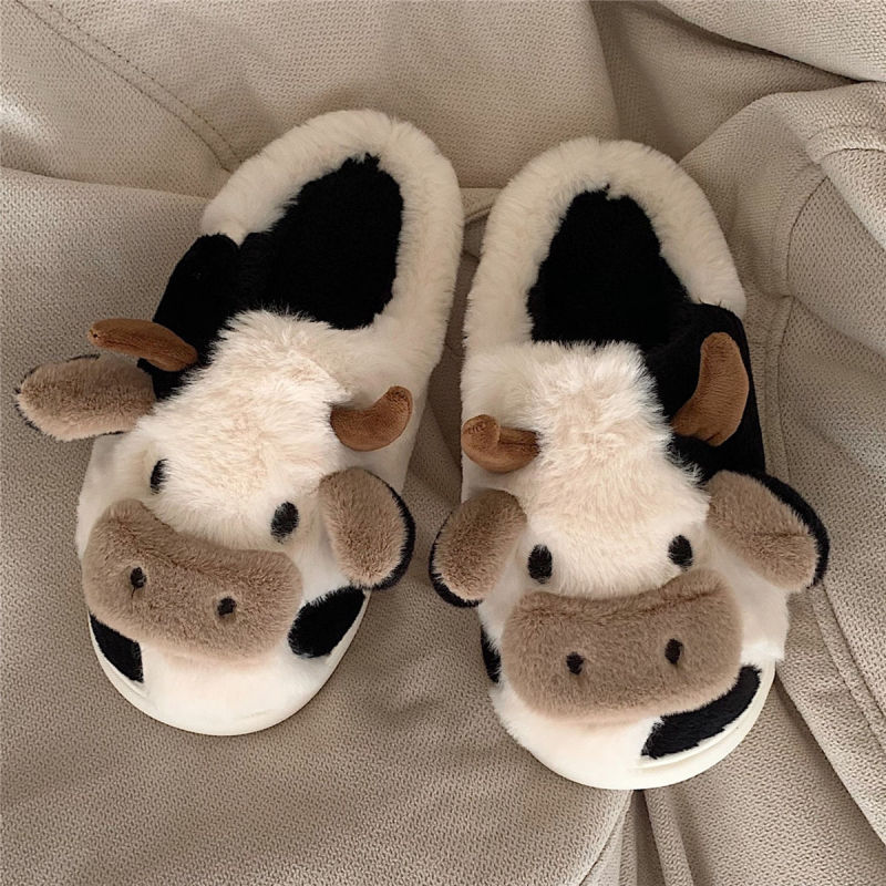 Cute cow toe cotton slippers for girls to keep warm at home - EU SIZES - K - 1 COLOR -