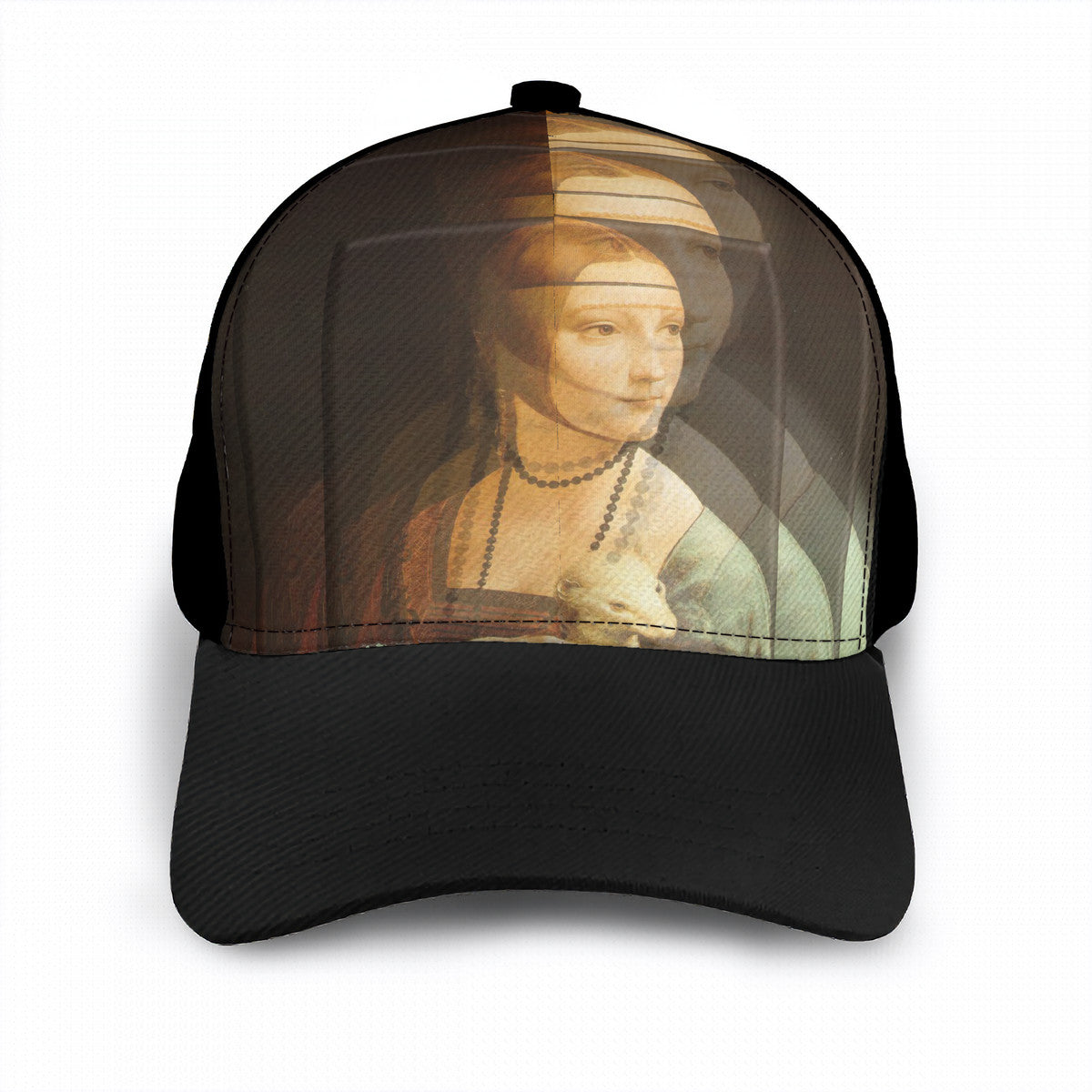 OOTO - LEONARDO DAVINCI Lady with an Ermine - HC_T2 Stitching Curved Brim Baseball Cap - 1 COLOR -