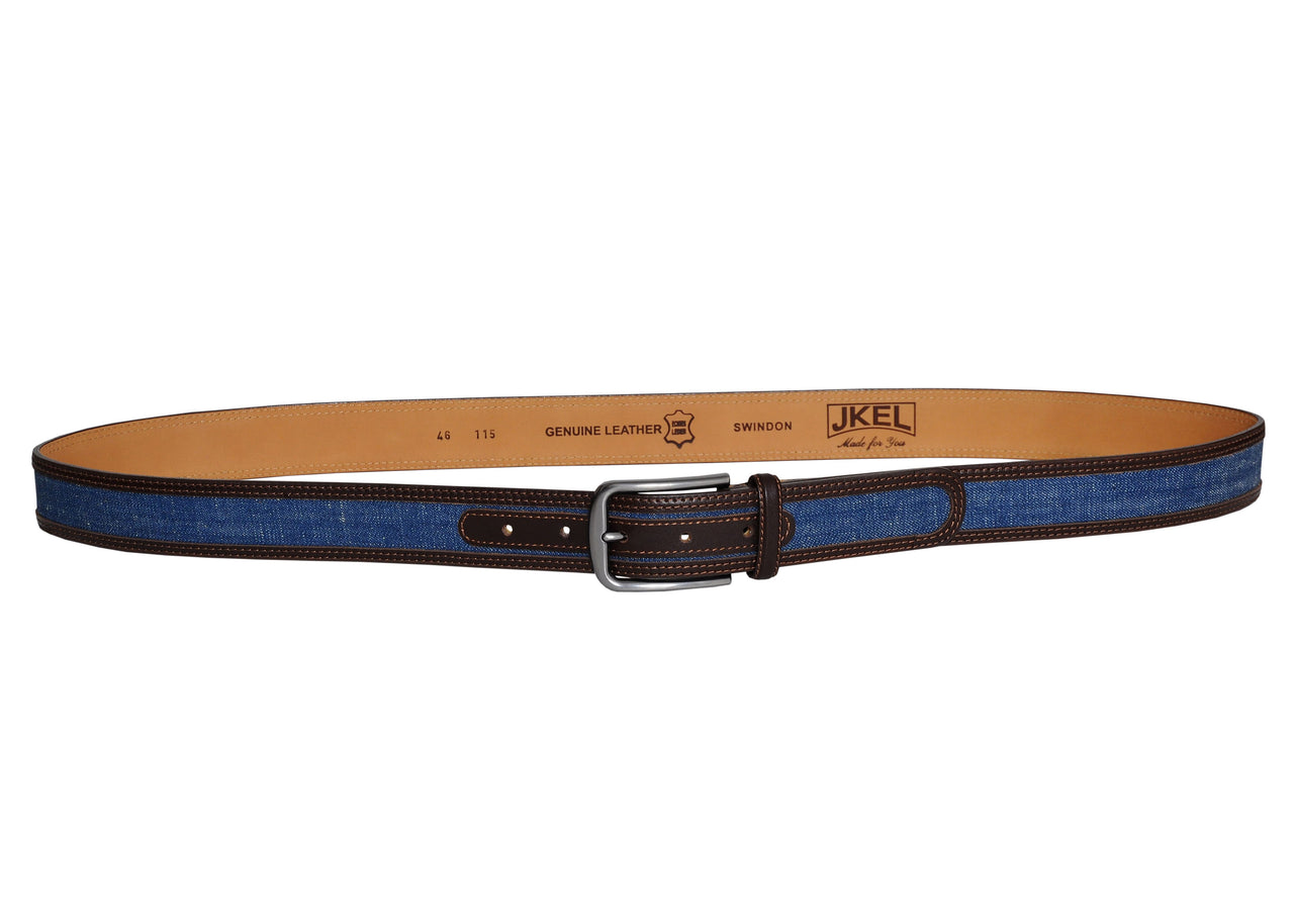 Jkel - Swindon Brown Blue Leather Men Belt -