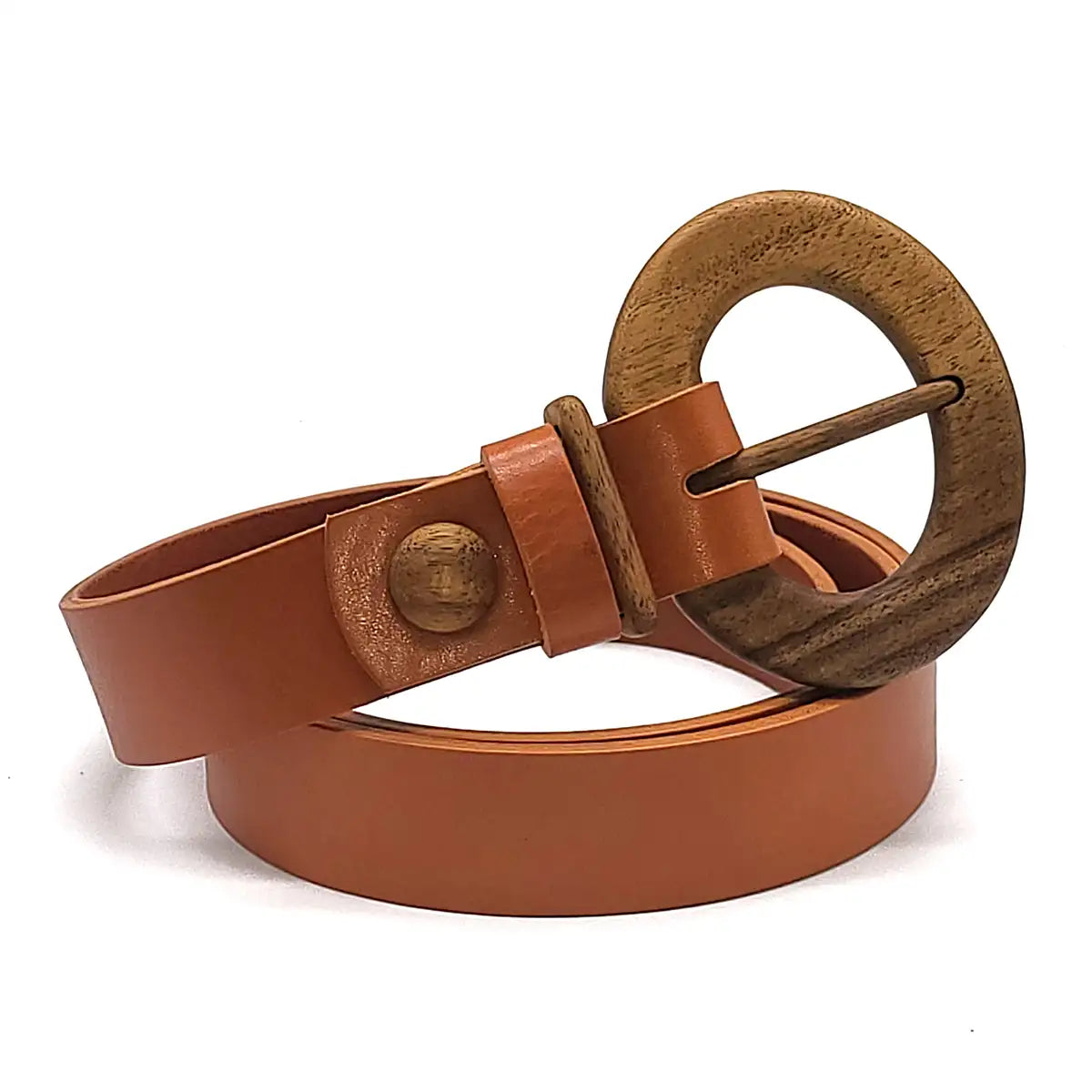 Wood Belt - Luxury Women's Leather Wood Belt Fuji Happiness -