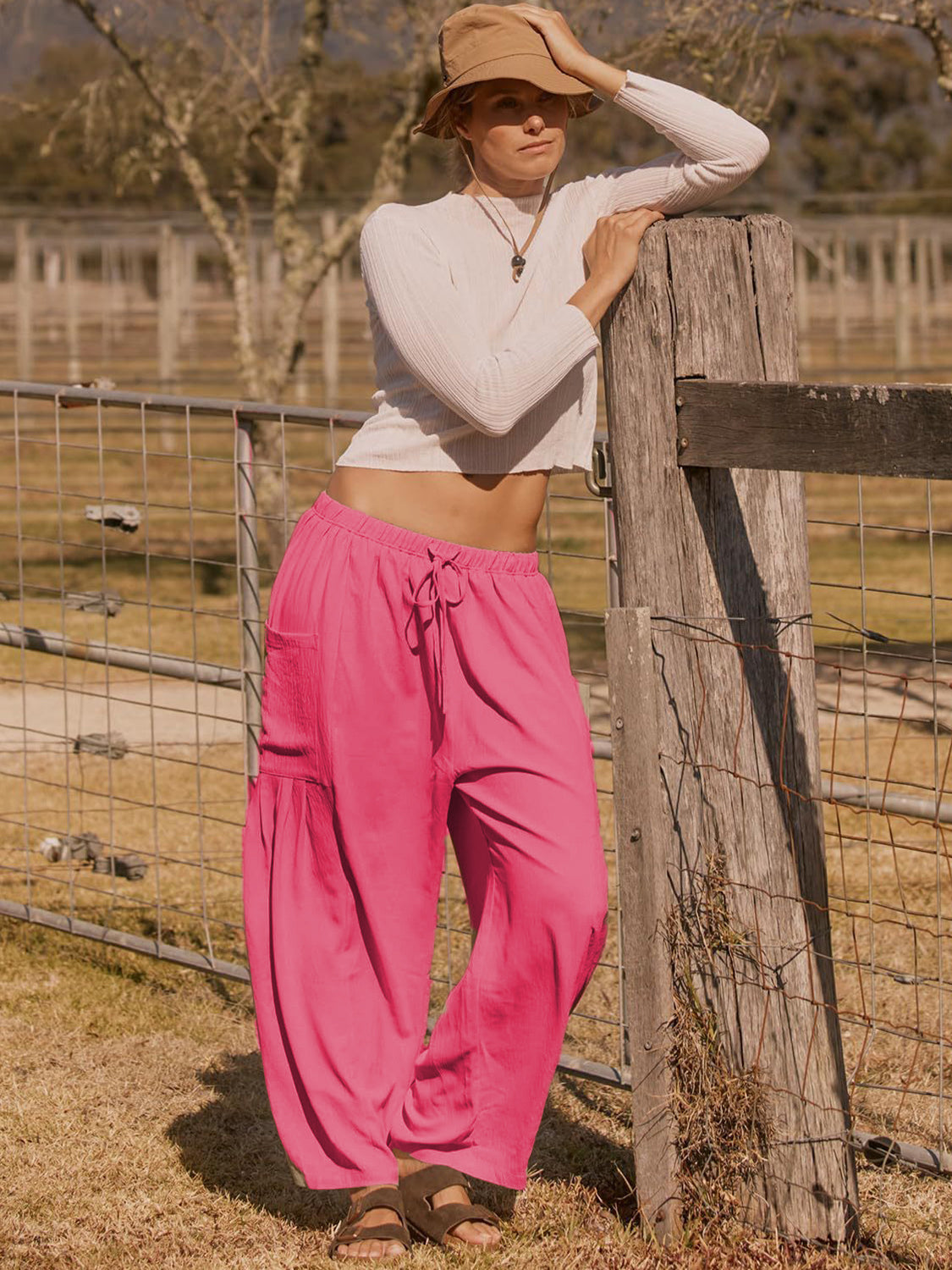 Full Size Wide Leg Pants with Pockets - T - 9 COLORS -