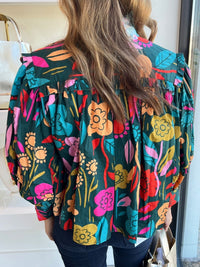 Thumbnail for Printed Lantern Sleeve Blouse - T - 1 COLOR -