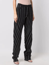 Thumbnail for Striped Straight Pants with Pockets - T - 1 COLOR -