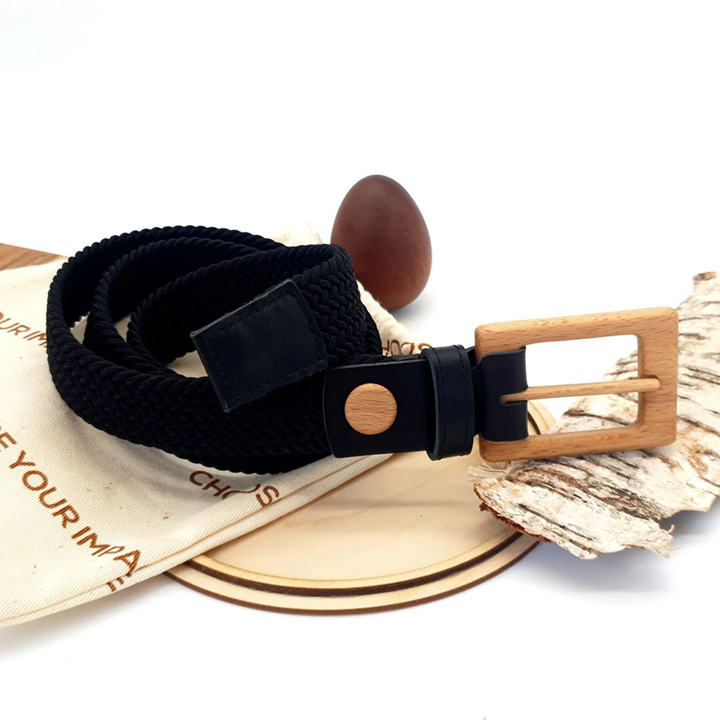 Wood Belt - Luxury Women's Braided Cotton Wood Belt Yellowstone Brave -