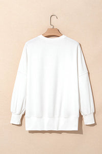 Thumbnail for Bow Round Neck Long Sleeve Sweatshirt - T - 1 COLOR -