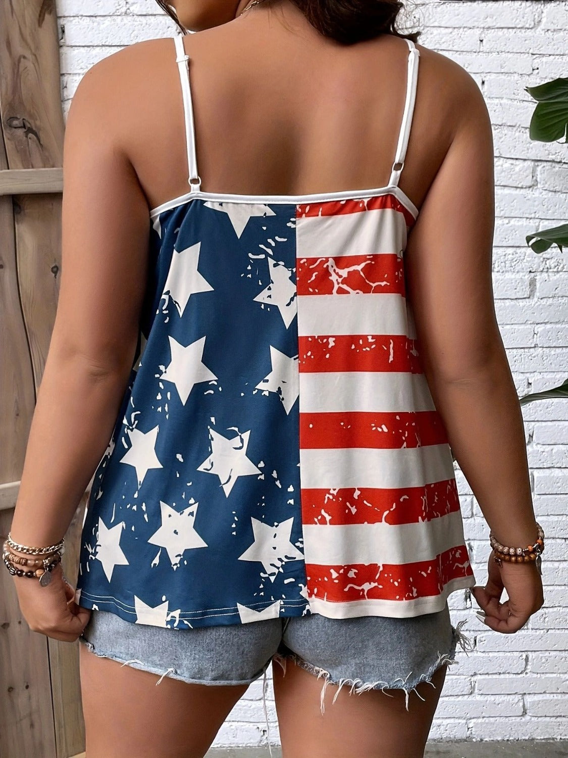 Star and Stripes V-Neck Cami - T - 1 COLOR -