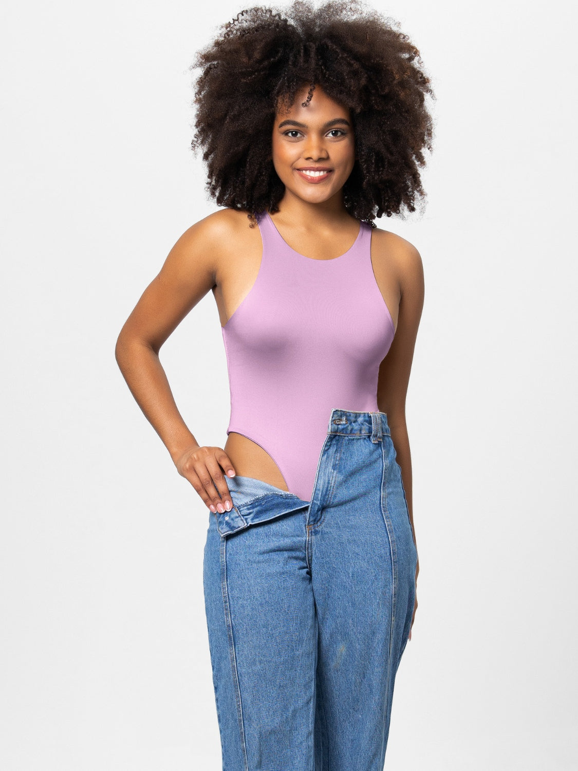 Full Size Round Neck Wide Strap Bodysuit - SIZES S THRU 3XL - T - 8 COLORS -