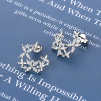 Thumbnail for 925 Sterling Silver Moissanite Lucky Clover Earrings