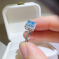 Thumbnail for 2 Carat Moissanite 925 Sterling Silver Square Shape Ring