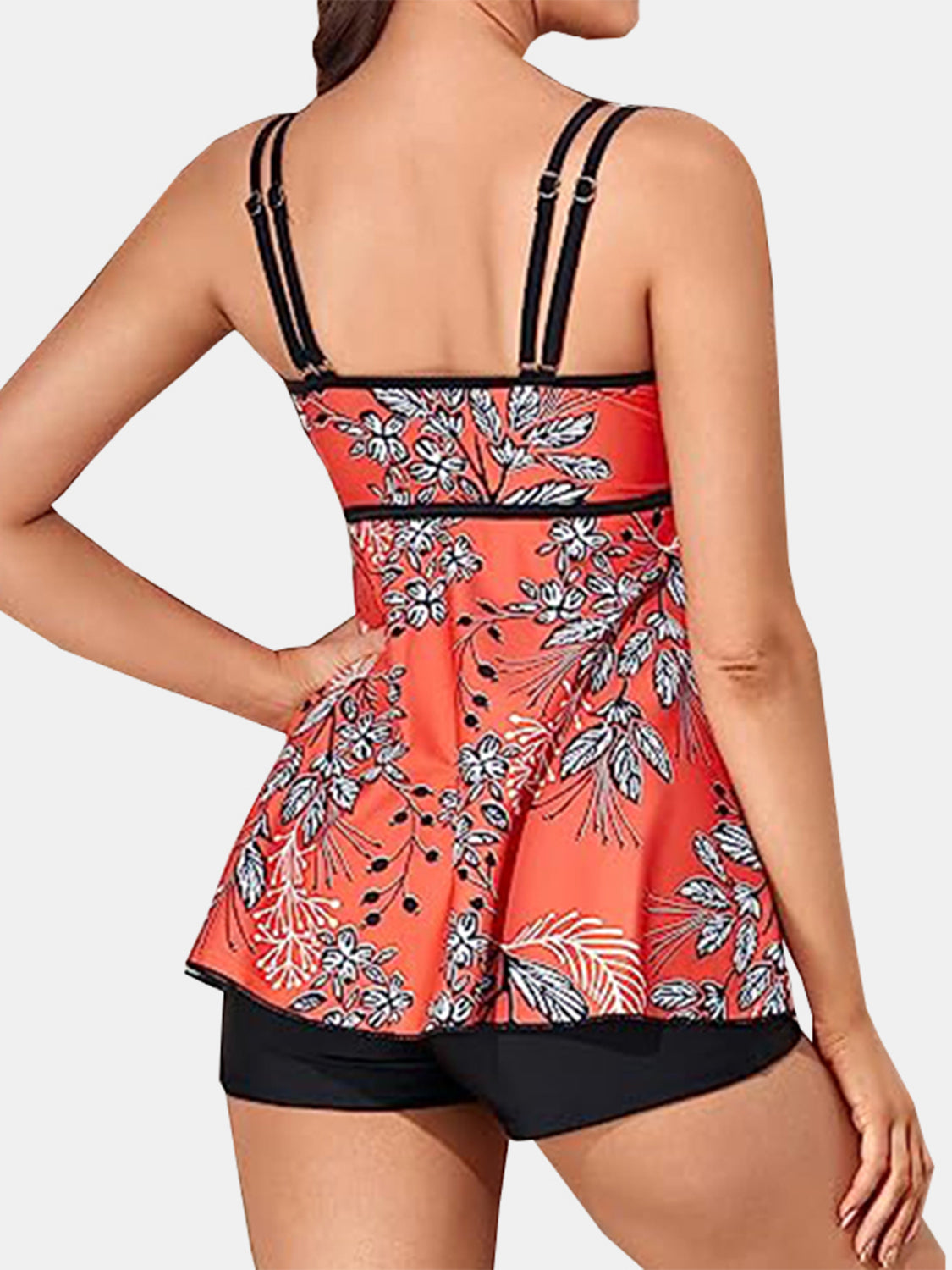 Printed Scoop Neck Two-Piece Swim Set - T - 4 COLORS/PATTERNS -