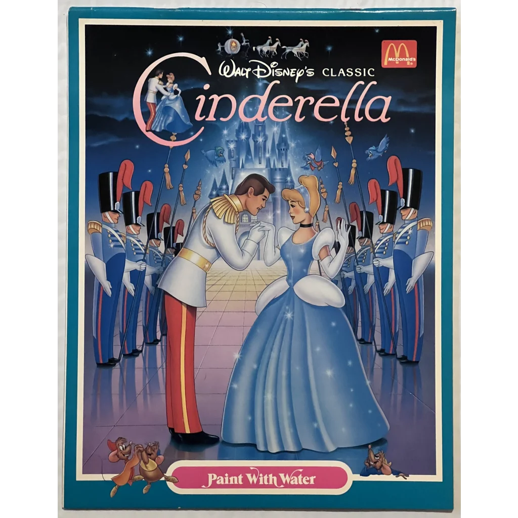 Vintage 1980s Walt Disney and McDonald's Cinderella Paint With Water Book