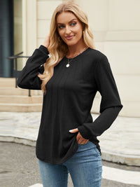 Thumbnail for Round Neck Long Sleeve T-Shirt - T - 5 COLORS -