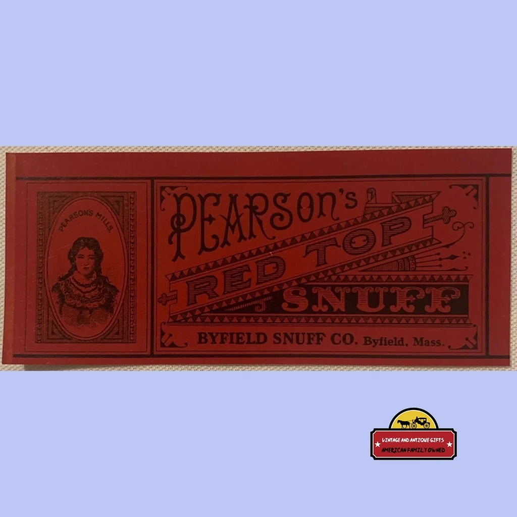 Antique Vintage Pearson's Snuff Tobacco Label, Byfield, Ma 1910s - 1930s