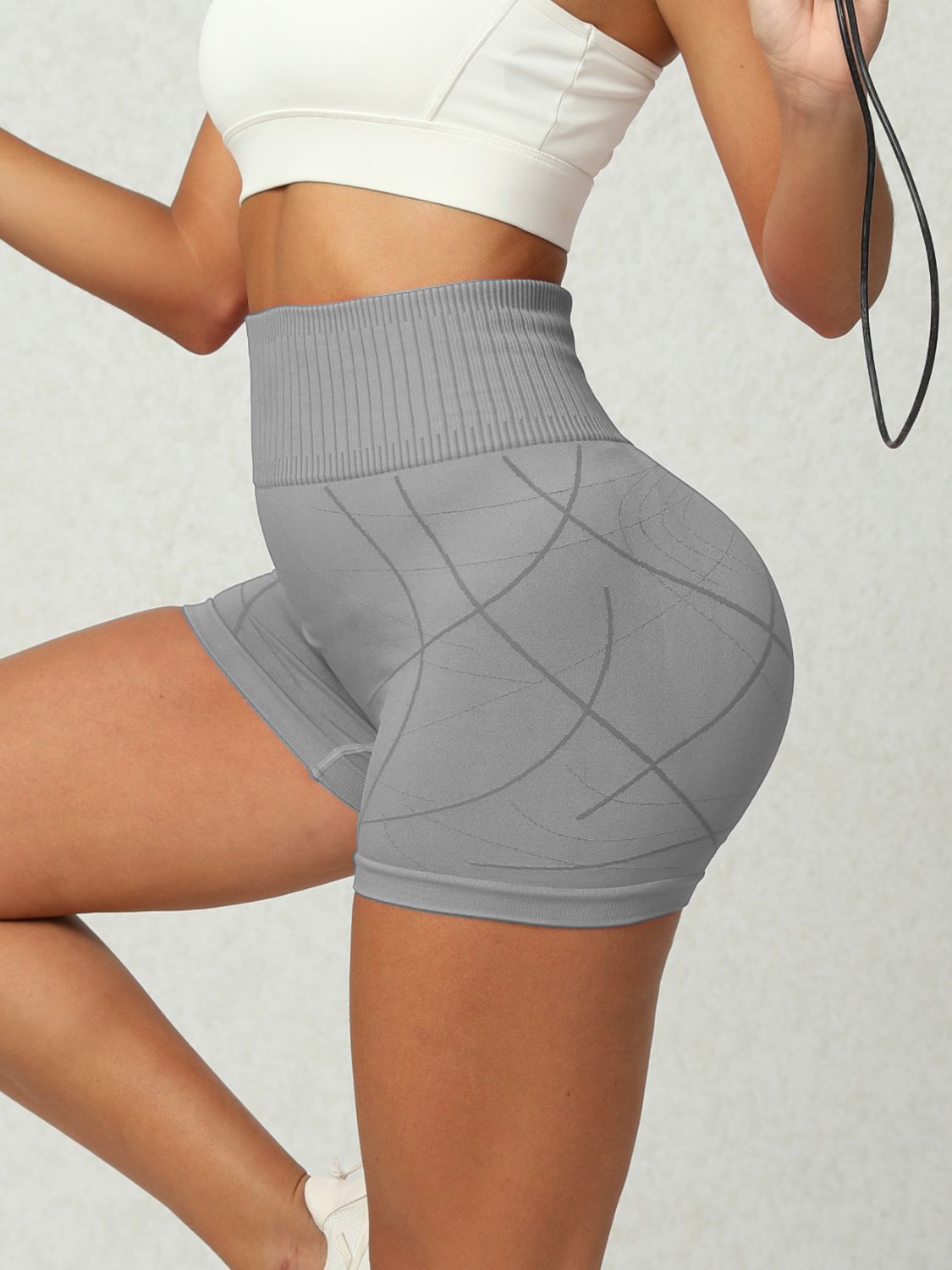 High Waist Active Shorts - 3 SIZES - T - 4 COLORS -