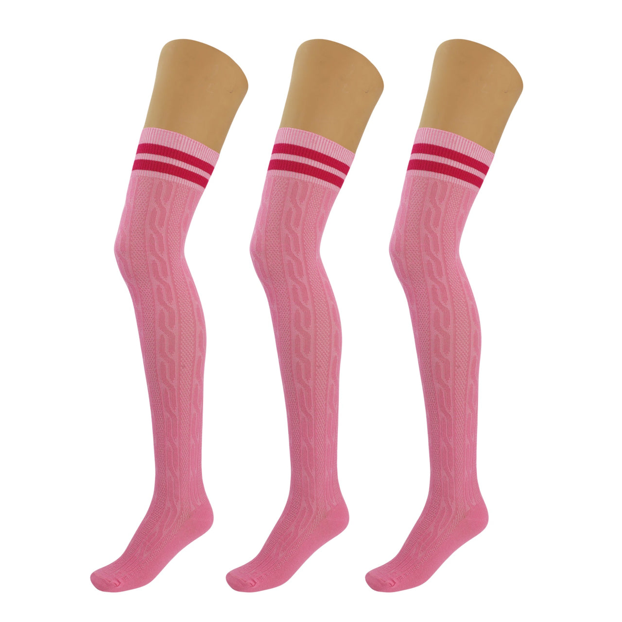 3 Pairs Over the Knee Thigh High Socks Warm Stocking Women Boot Socks - FITS SIZES 5-10 - 10 COLORS -