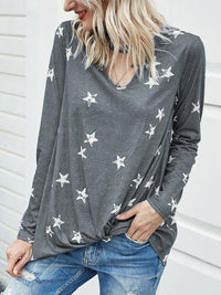 Thumbnail for Cutout Round Neck Long Sleeve T-Shirt - T - 5 COLORS -