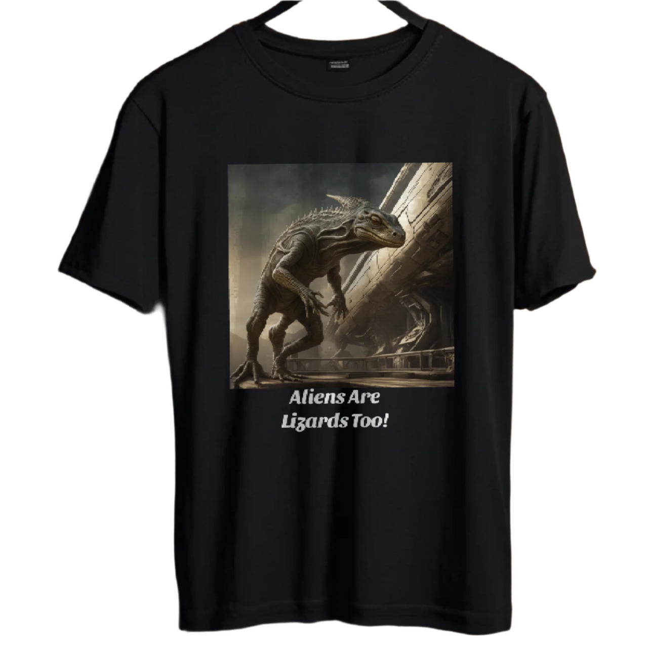 Funny Alien T-Shirt "Aliens Are Lizards Too!" Alien UFO Tee - 2 COLORS -