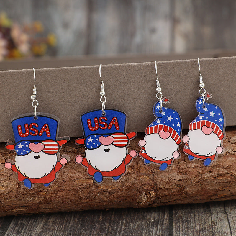 2 Pair Acrylic Gnome Earrings - 4 PCS. - T -