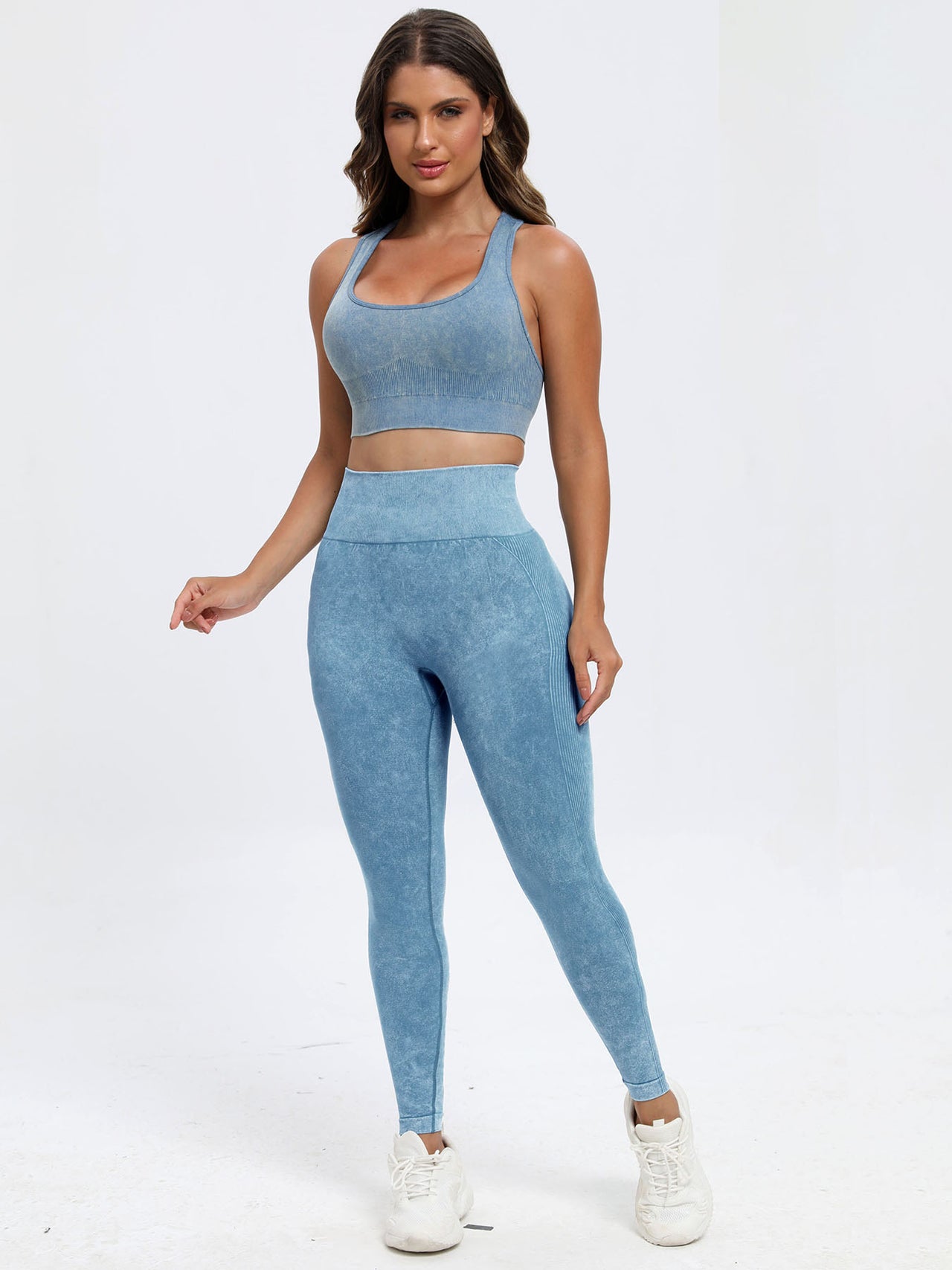 Scoop Neck Wide Strap Top and Leggings Active Set - 2 PCS. - T - 5 COLORS -