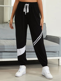 Thumbnail for Drawstring Contrast Joggers with Pockets - T - 1 COLOR -