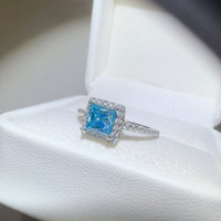 Thumbnail for 2 Carat Moissanite 925 Sterling Silver Square Shape Ring