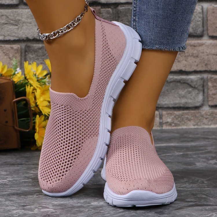 Breathable Mesh Round Toe Slip-Ons - T - 4 COLORS -