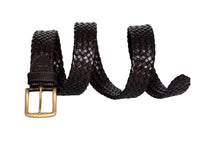 Thumbnail for Jkel - Galata Dark Brown Plaited Leather Men Belt -