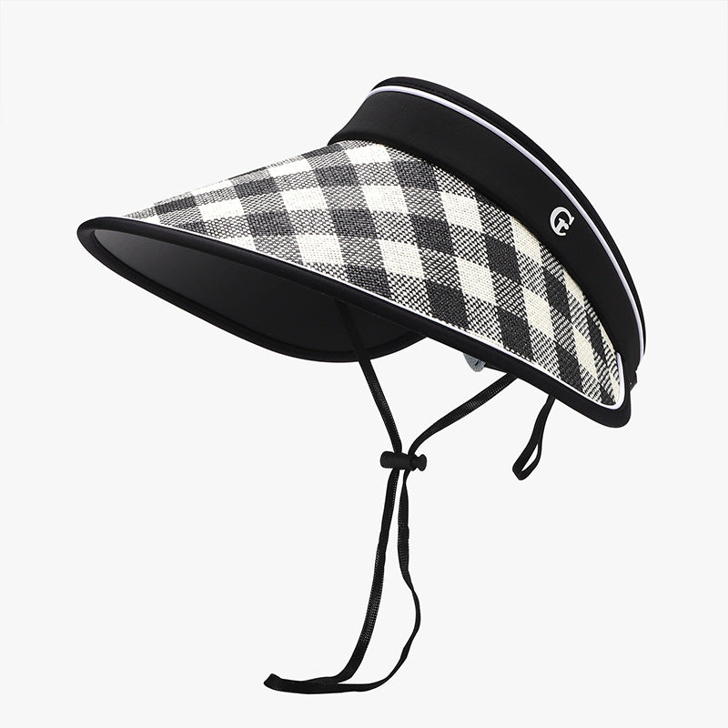 Plaid Natural Grass Adjustable Sun Hat - T - 4 COLORS -