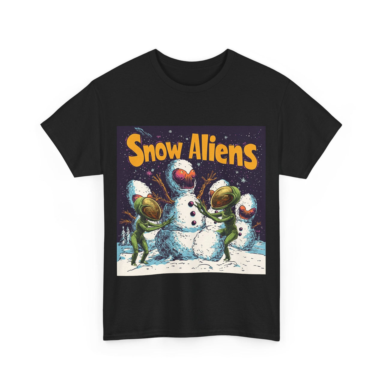 "Snow Aliens" Tee, Fun Alien T-Shirt - 2 COLORS -