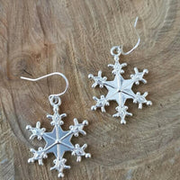 Thumbnail for Silver-Plated Snowflakes Earrings - T - 1 FINISH -