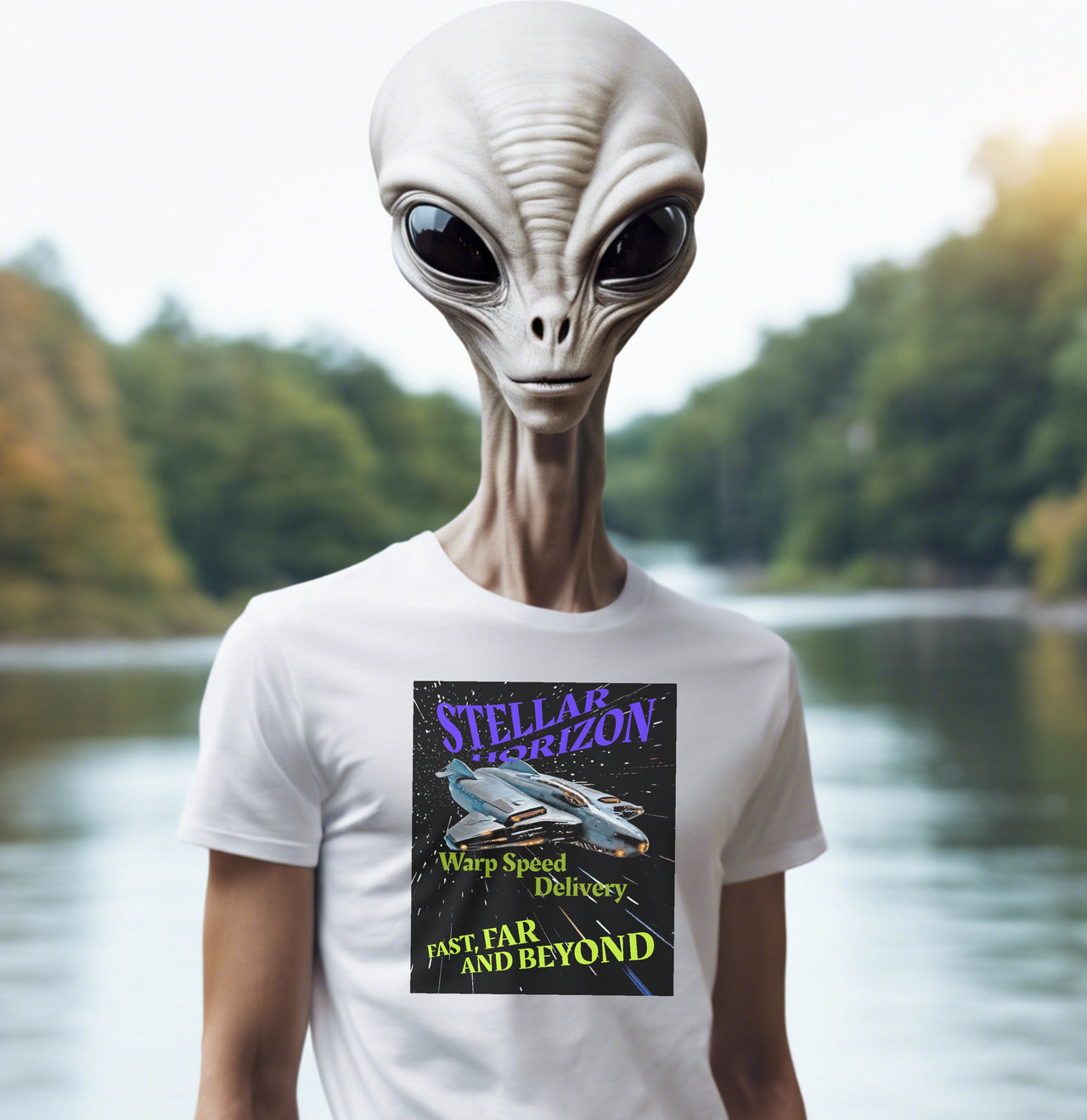 Stellar Horizon T-Shirt, Daily Spaceship Tee, Alien T-Shirt - 2 COLORS -