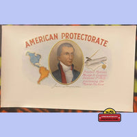 Thumbnail for Rare Patriotic Antique American Protectorate Embossed Cigar Label, James Monroe Doctrine, 1900s - 1910s