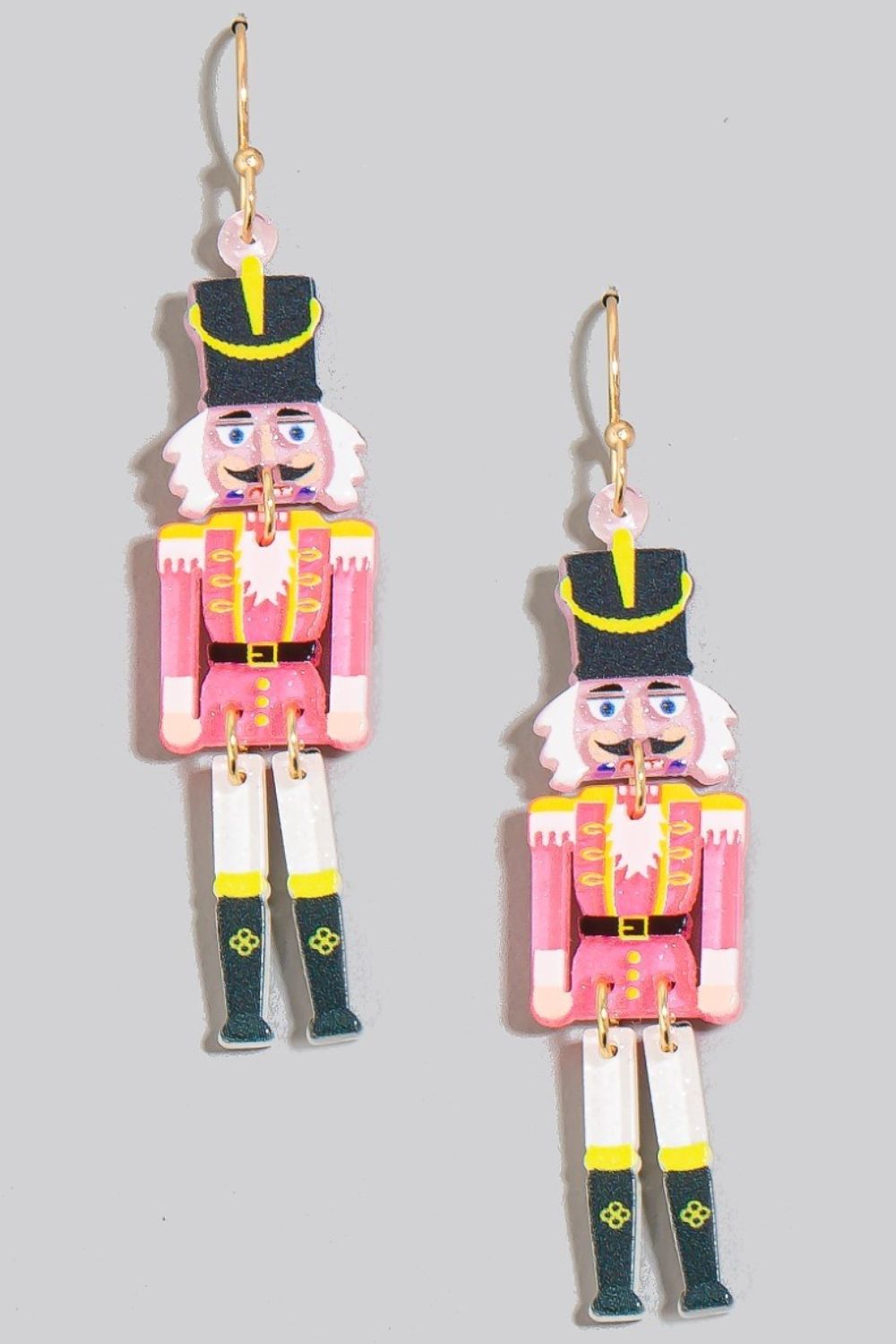 Fame Acrylic Nutcracker Dangle Earrings - T - 2 COLORS -