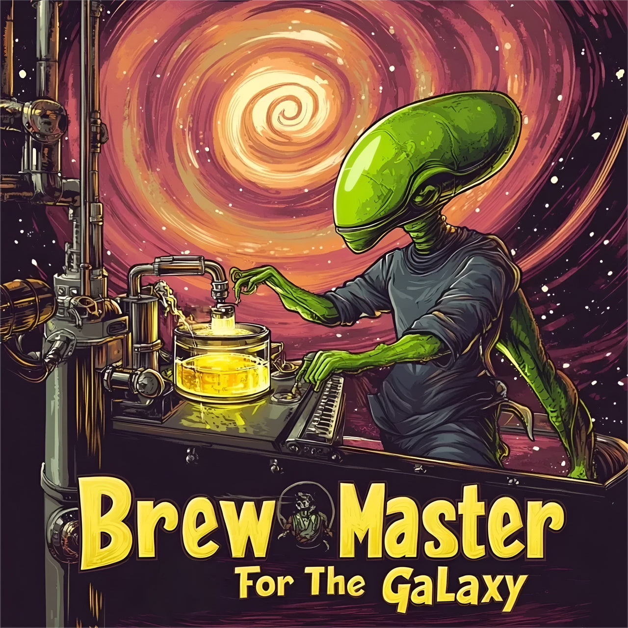 BrewMaster of the Galaxy T-Shirt, Alien T-Shirt, Brewing T-Shirt Gift - 2 COLORS -